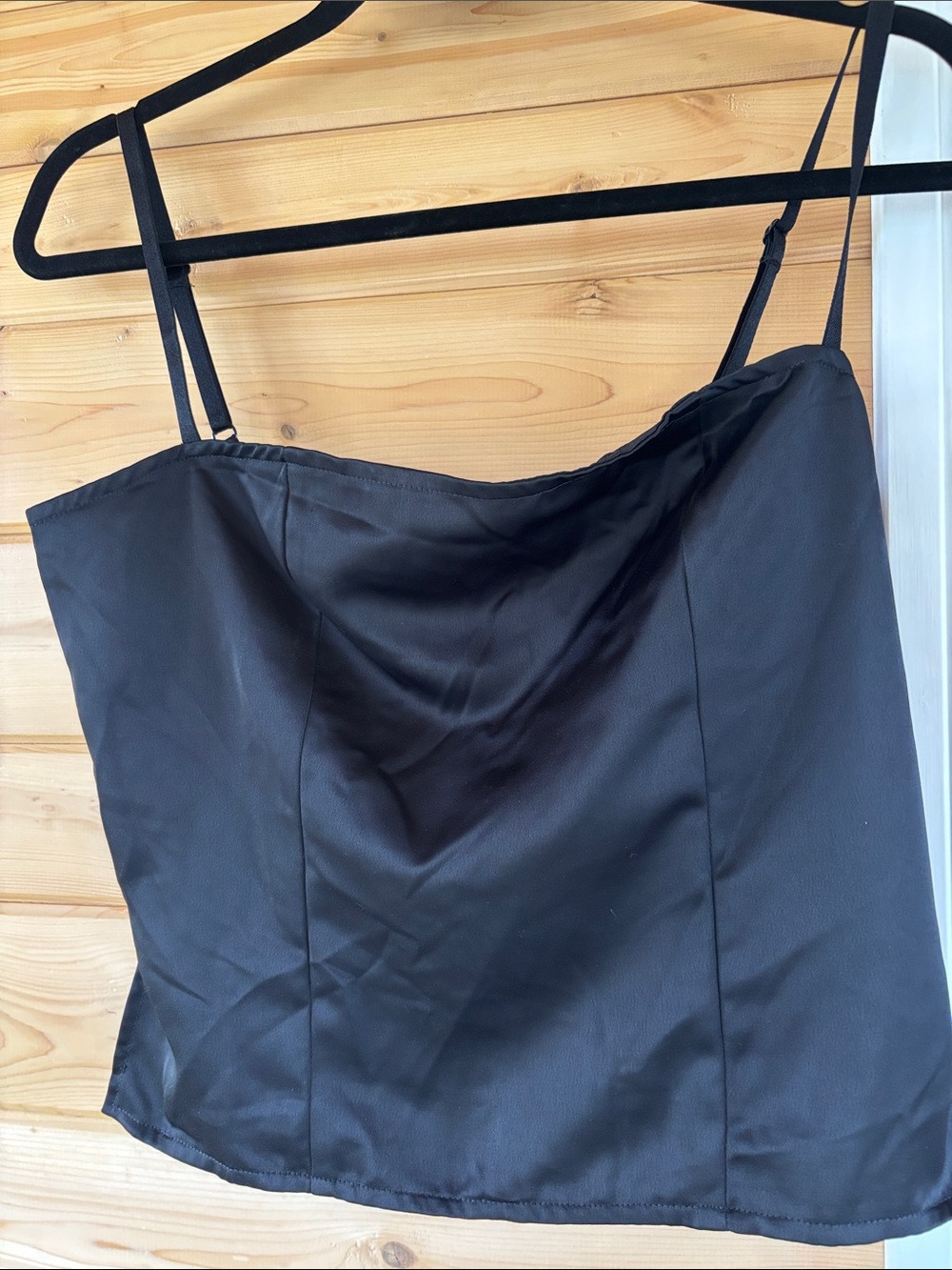 Lioness Black Satin Cowl Neck Camisole Top